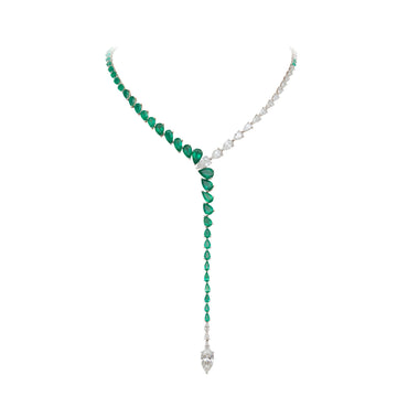 Serpentina™ 925 Gold-Plated Emerald Drop Y-Necklace