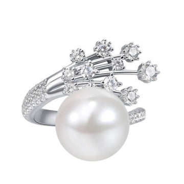 S925 Silver Starry Pearl Ring