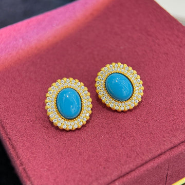 TurquoiseDynasty™ S925 Gold-Brushed Vintage Earrings