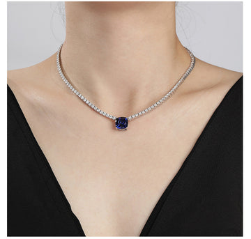 Celestia™ S925 Sapphire & Moissanite Tennis Necklace