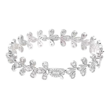 PlumeRoyale™ S925 Silver Teardrop & Petal Pavé