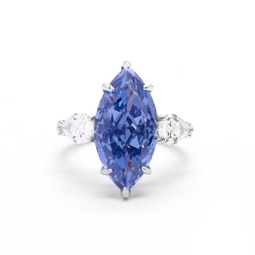 Marquise Cut Royal Blue Sapphire Ring