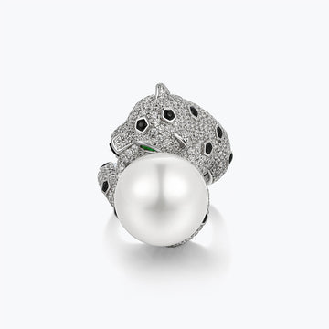 S925 Silver Exaggerated Leopard Ring