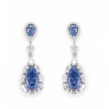 Blue Flame Drop Earrings