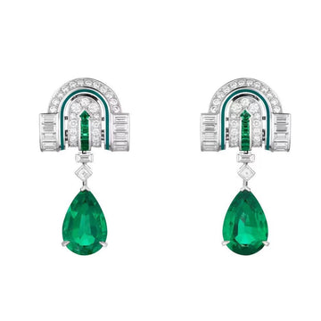 ÉmeraudeVintage™ S925 Silver Emerald Teardrop Stud Earrings