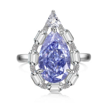S925 Silver Teardrop Statement Ring