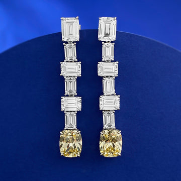 Auriel Trapeze-Cut Earrings – 925 Silver with Radiant Zircon