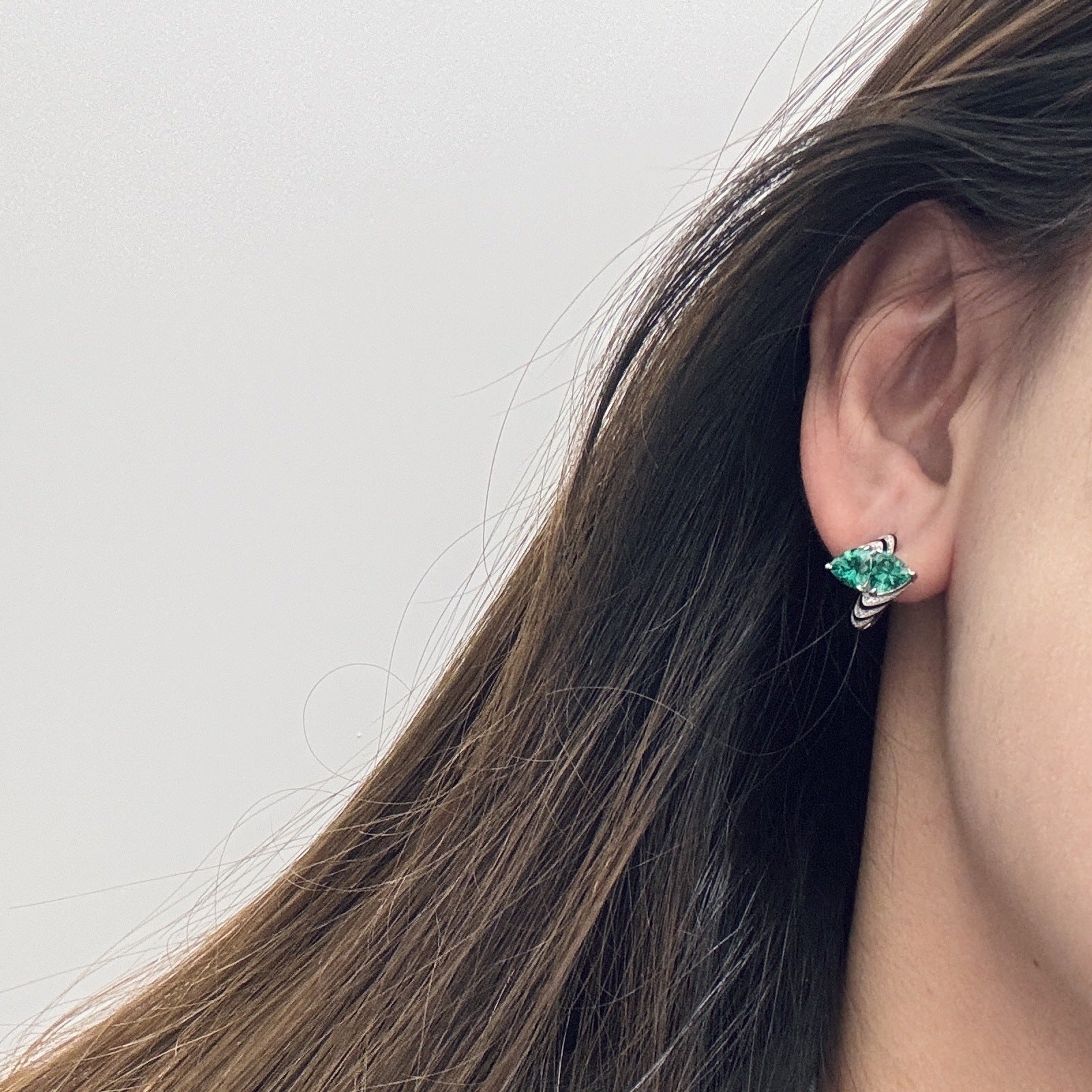 EmeraldNoir™ S925 Sterling Silver Zebra-Pattern Hoops