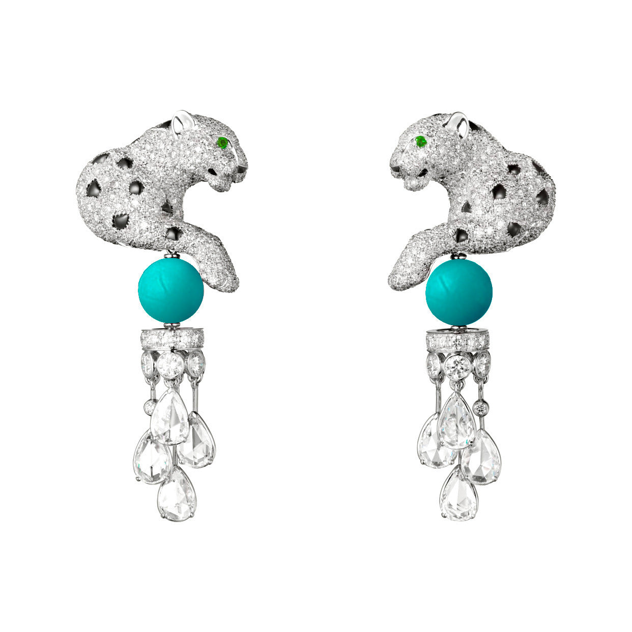 PanthèreBleue™ 925 Gold-Plated Blue Topaz Tassel Earrings