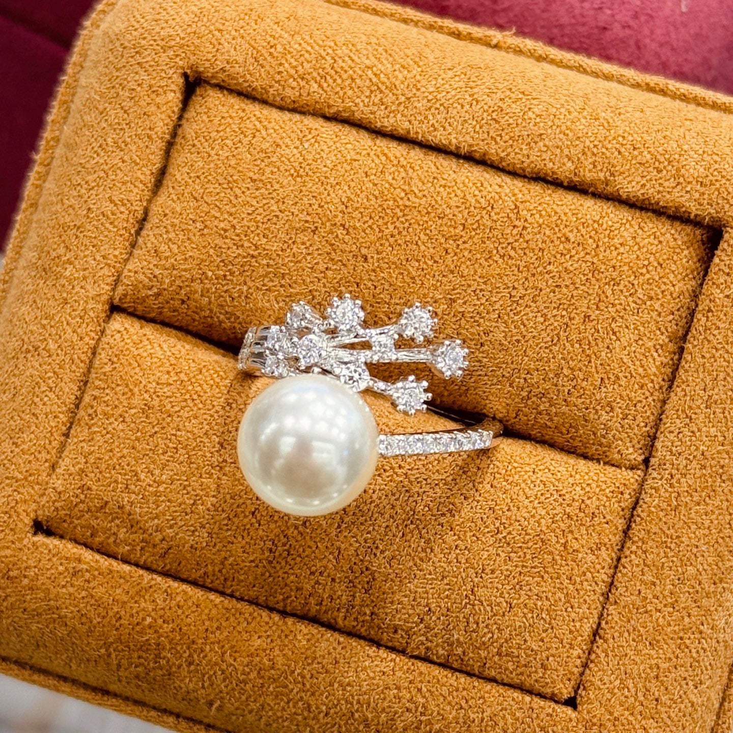 S925 Silver Starry Pearl Ring