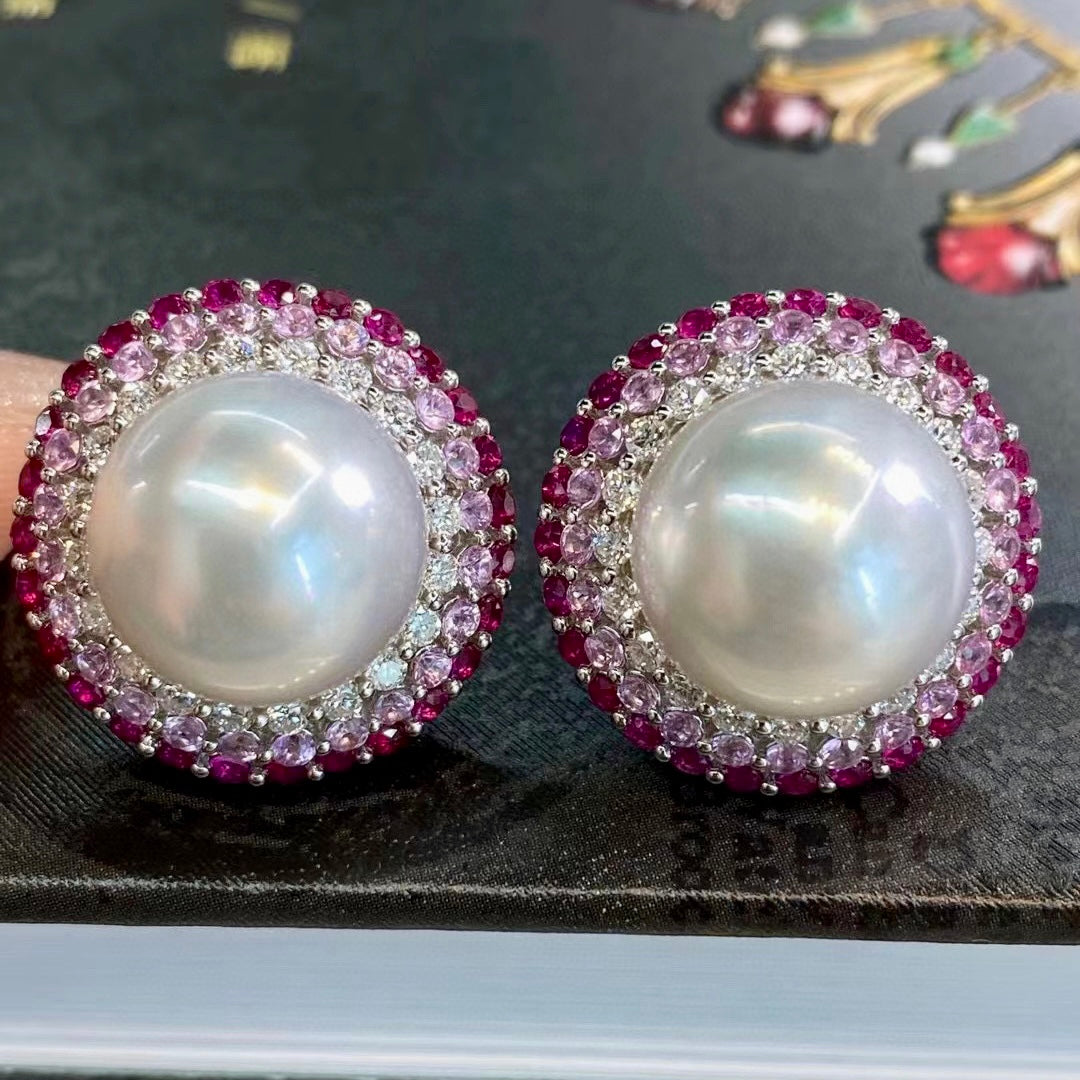 Gold-Plated Color Gem & Imitation Pearl Jewelry Set