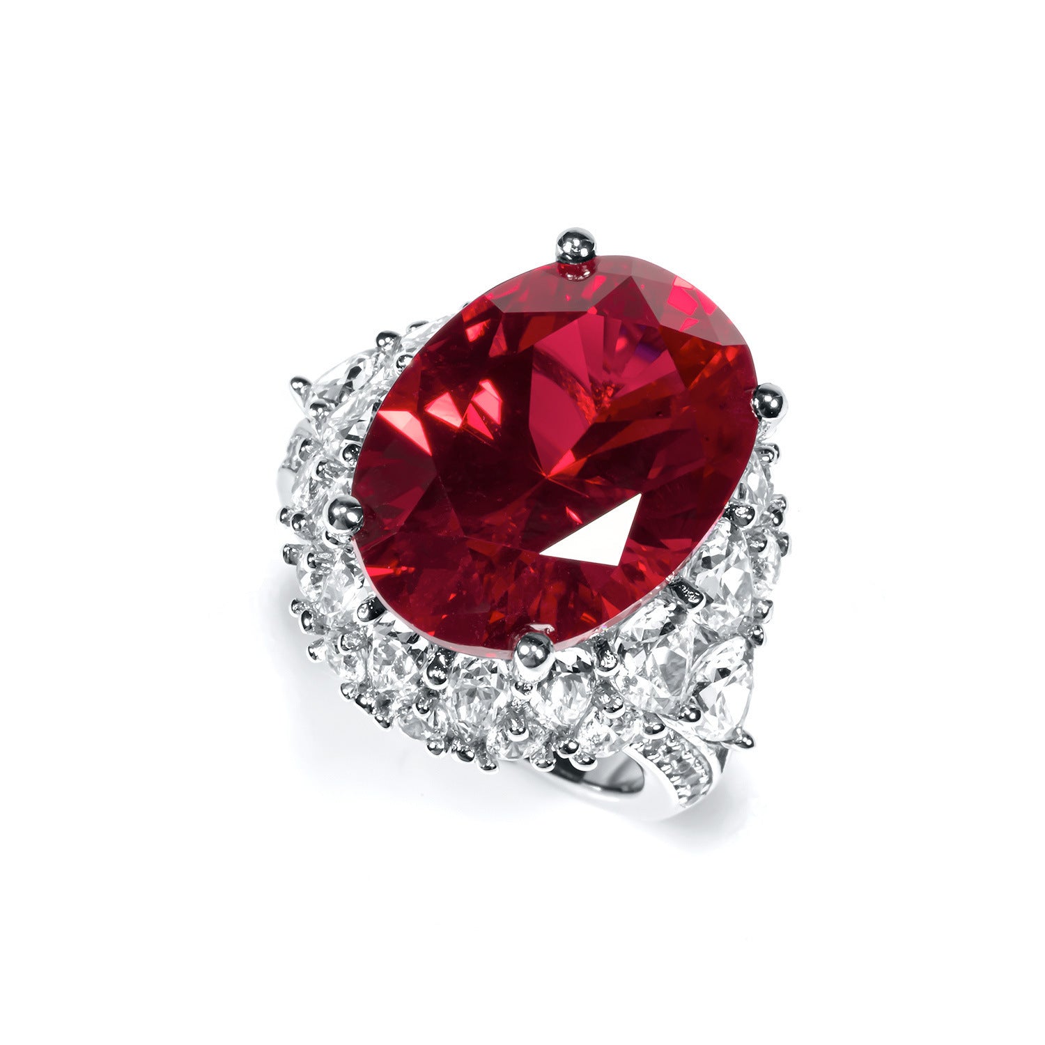 Royal Ruby Ring – S925 Silver with 13×18mm Pigeon Blood Red Zircon