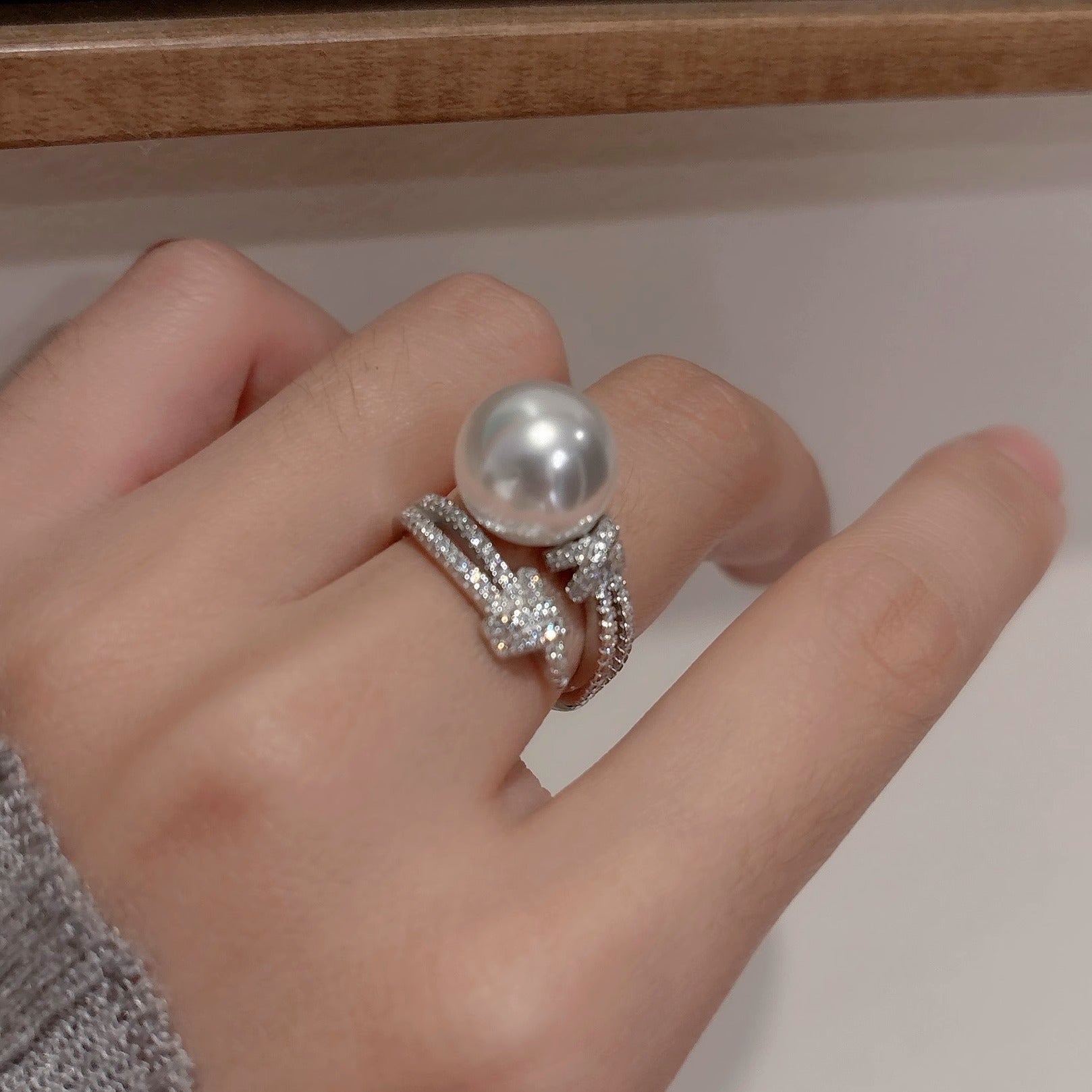 S925 Pearl Knot Ring