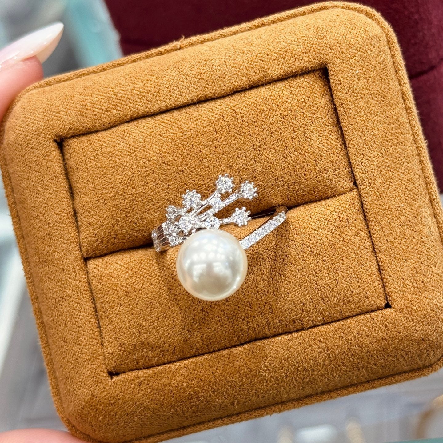 S925 Silver Starry Pearl Ring