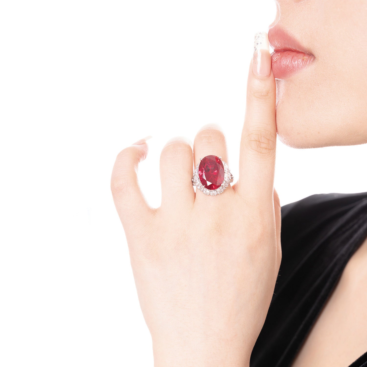 Royal Ruby Ring – S925 Silver with 13×18mm Pigeon Blood Red Zircon