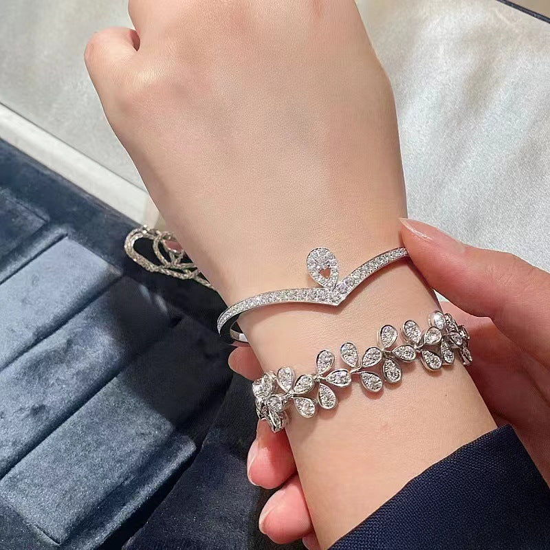 PlumeRoyale™ S925 Silver Teardrop & Petal Pavé