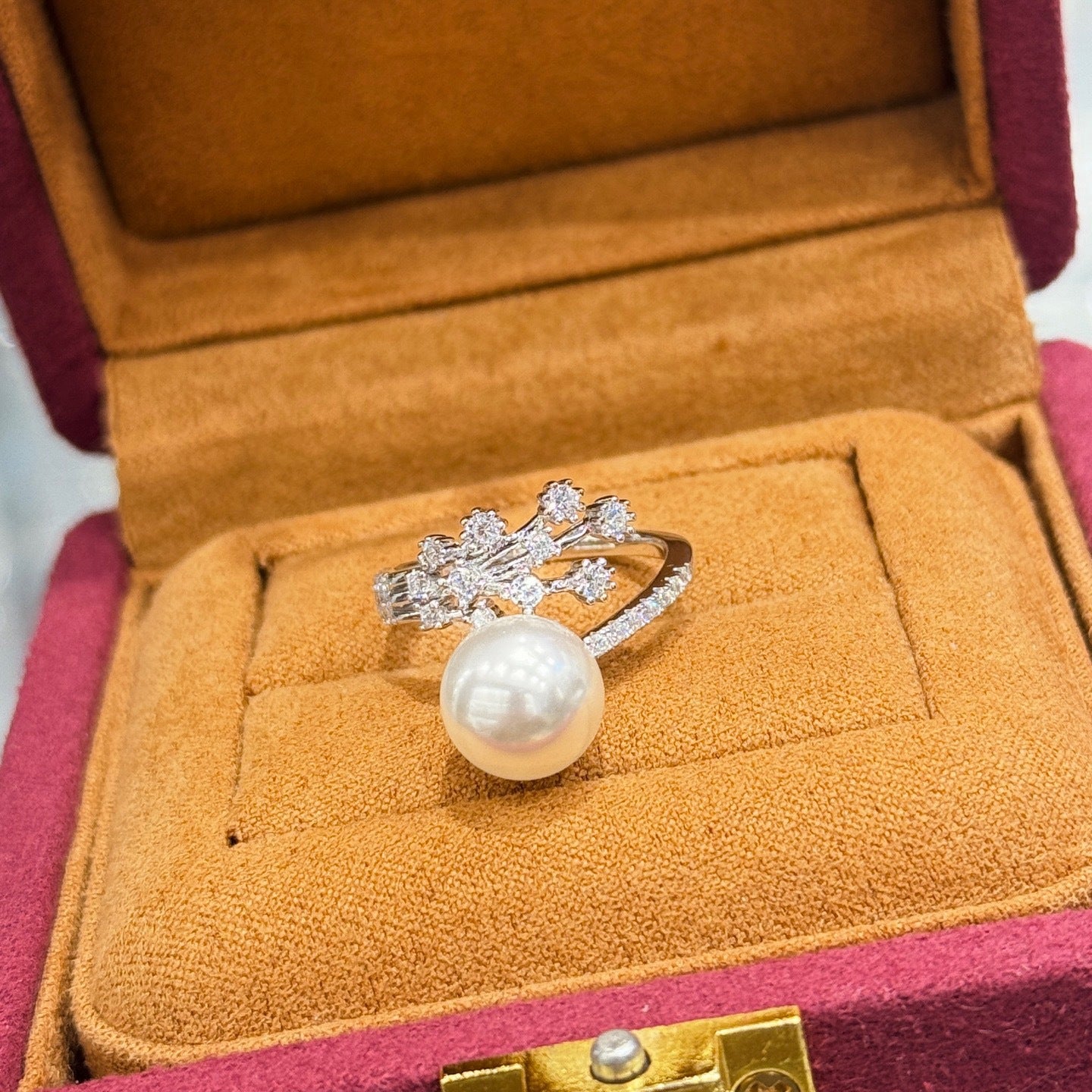 S925 Silver Starry Pearl Ring