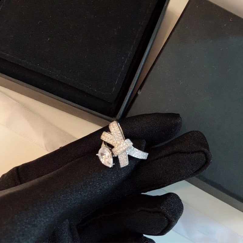 S925 Silver Bowknot Adjustable Ring