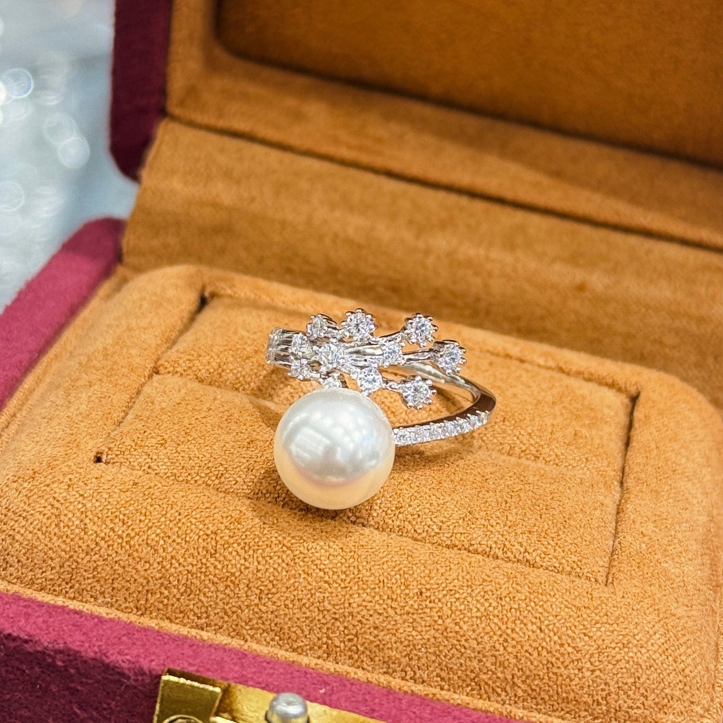 S925 Silver Starry Pearl Ring