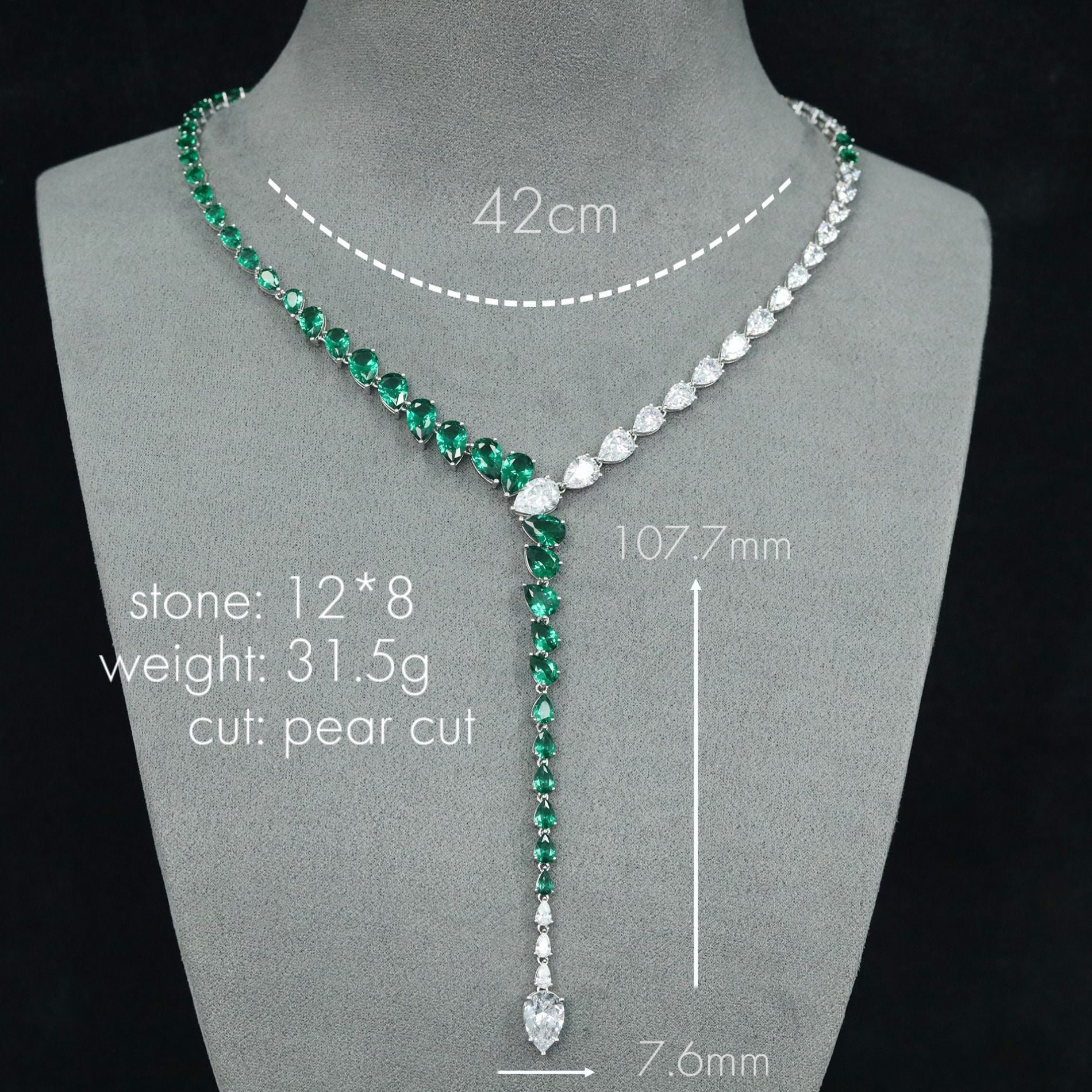 Serpentina™ 925 Gold-Plated Emerald Drop Y-Necklace