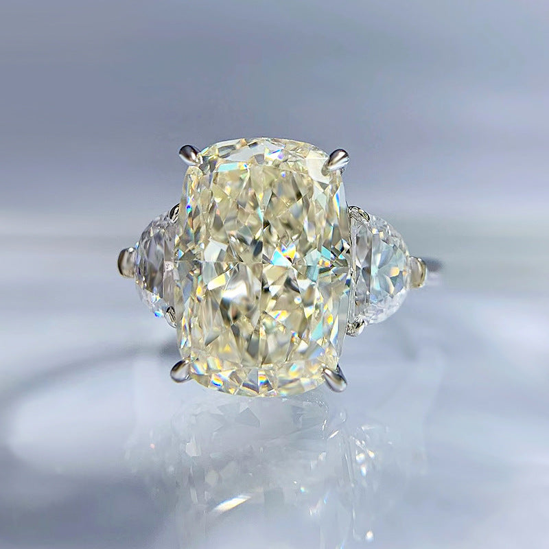 Evelyn 9x13mm White G Radiant-Cut Ring