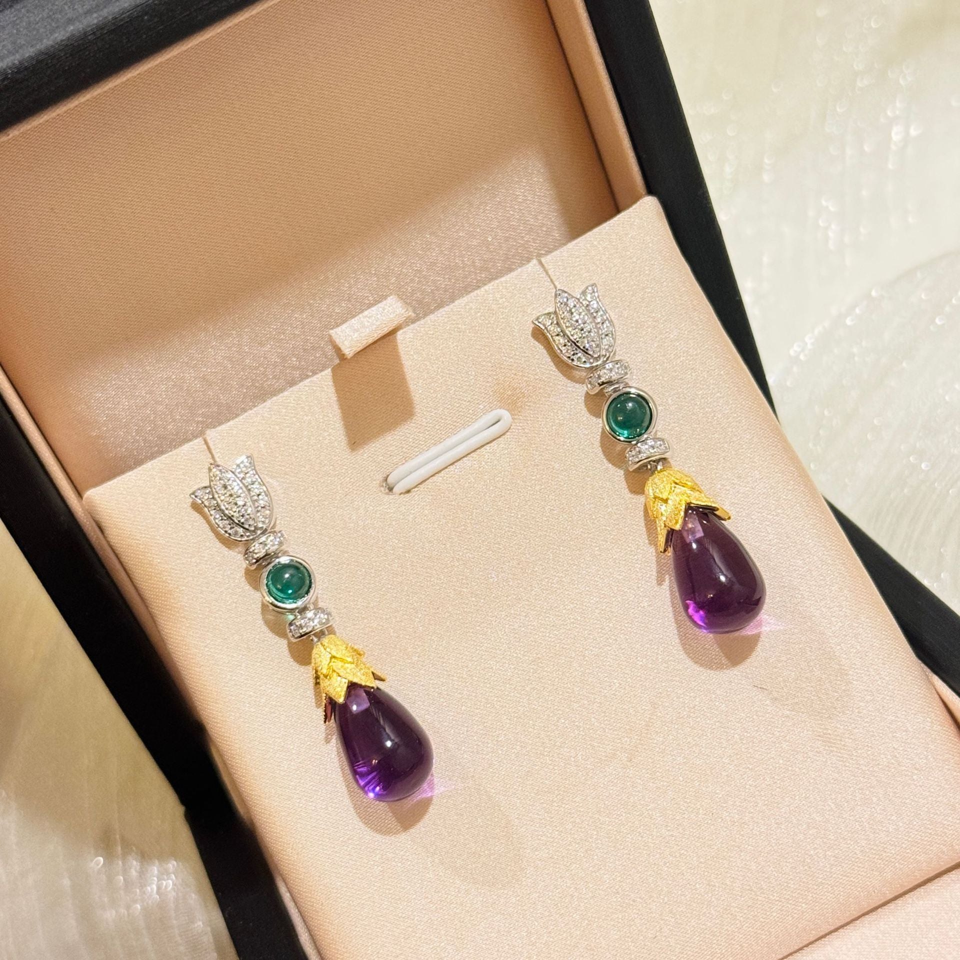 ZiyunLotus™ S925 Silver Crystal Lotus Stud Earrings