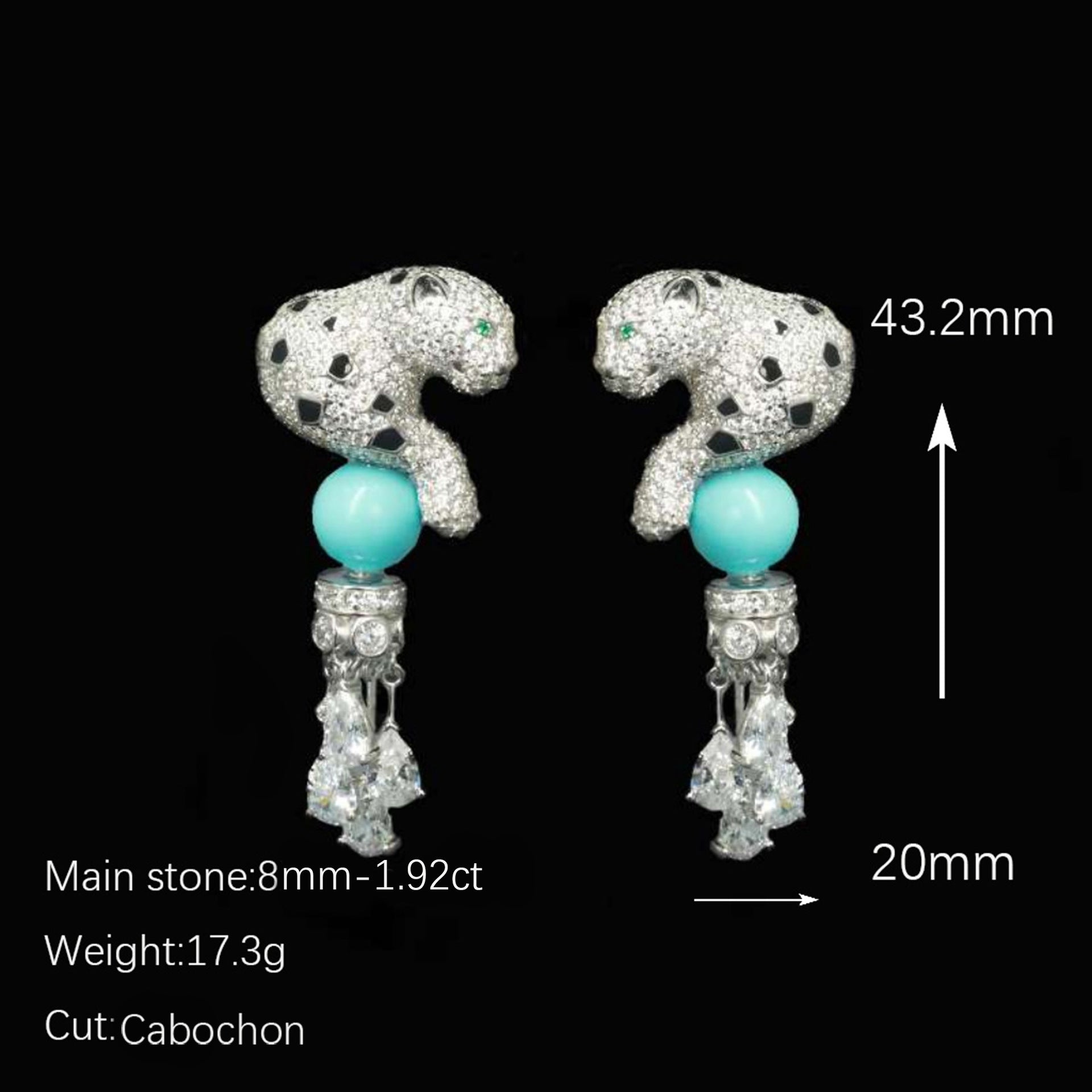 PanthèreBleue™ 925 Gold-Plated Blue Topaz Tassel Earrings