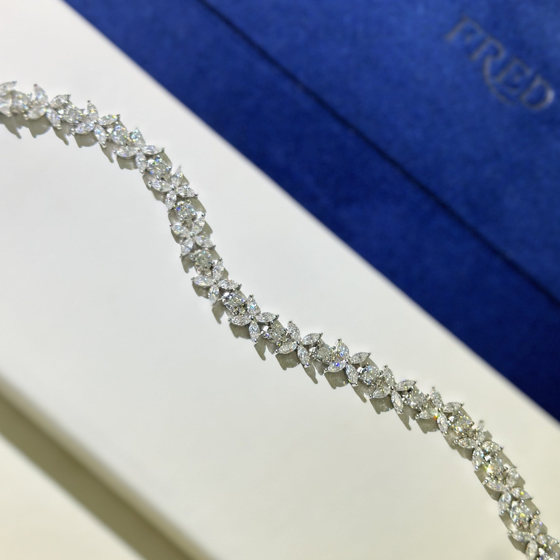 ÉtoileFlorale™ S925 Silver Marquise Cluster Pavé Bracelet