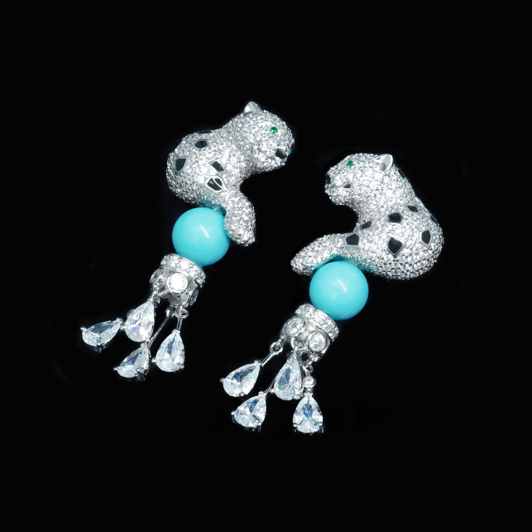 PanthèreBleue™ 925 Gold-Plated Blue Topaz Tassel Earrings