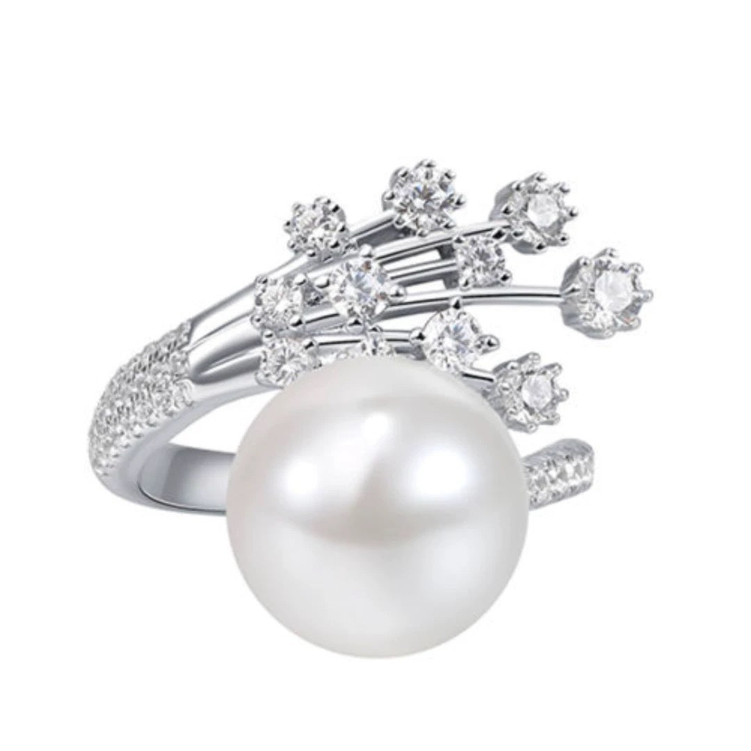 S925 Silver Starry Pearl Ring