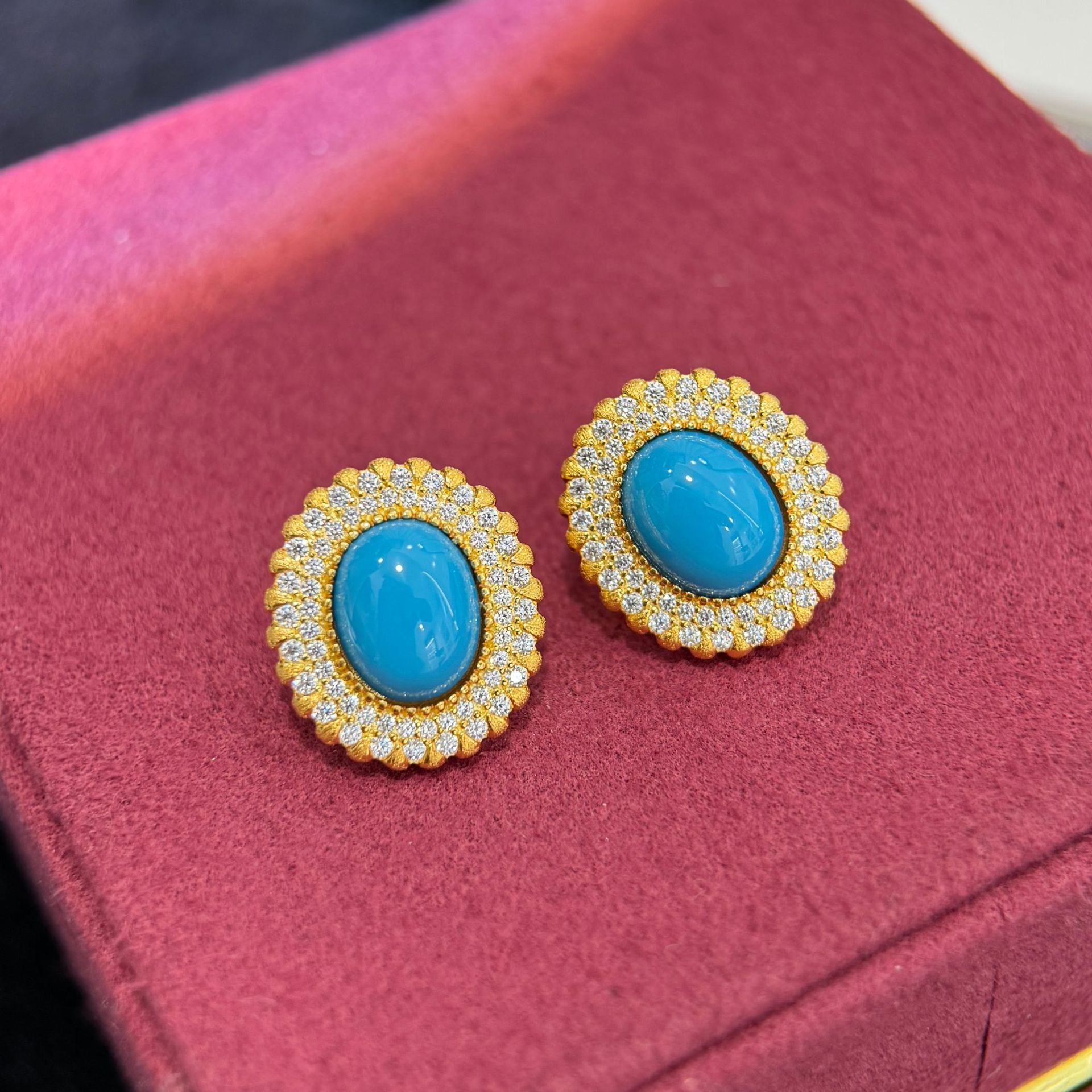 TurquoiseDynasty™ S925 Gold-Brushed Vintage Earrings