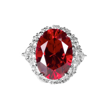 Royal Ruby Ring – S925 Silver with 13×18mm Pigeon Blood Red Zircon