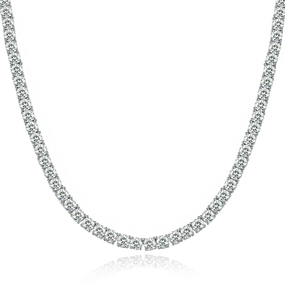 FrostCushion Necklace – 925 Silver with Ice-Cut Cushion Zircon Pendant