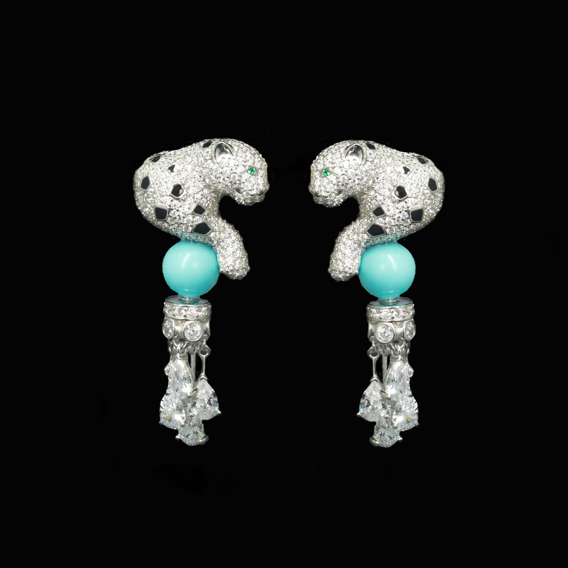 PanthèreBleue™ 925 Gold-Plated Blue Topaz Tassel Earrings