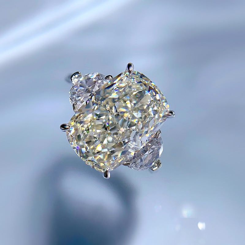 Evelyn 9x13mm White G Radiant-Cut Ring