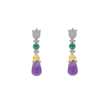 ZiyunLotus™ S925 Silver Crystal Lotus Stud Earrings