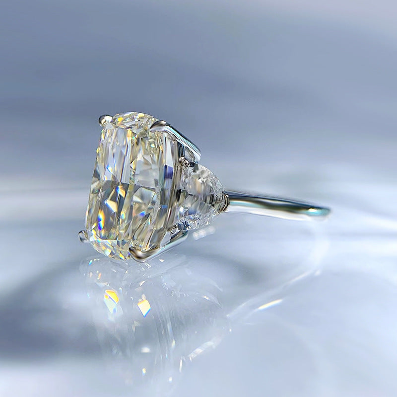 Evelyn 9x13mm White G Radiant-Cut Ring
