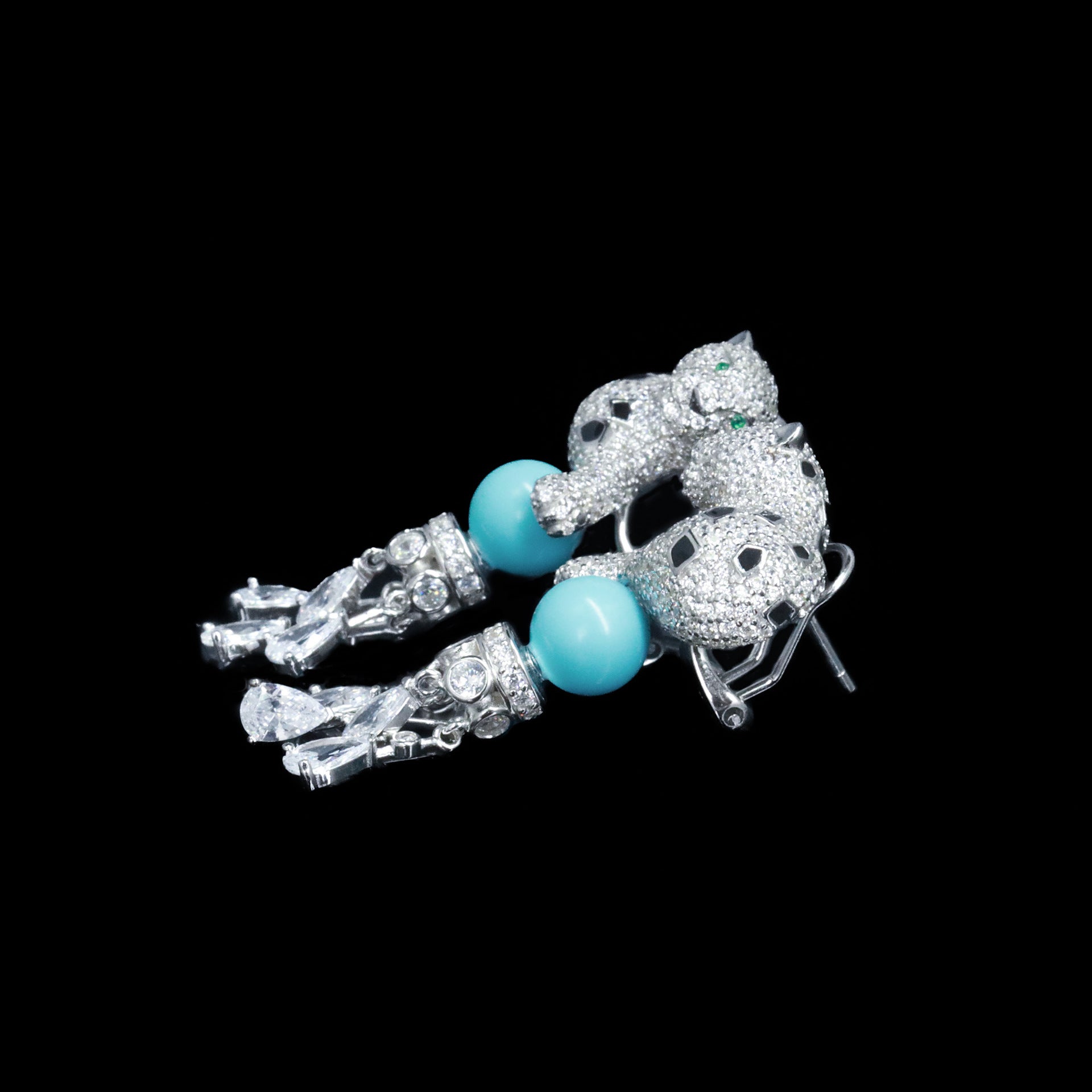 PanthèreBleue™ 925 Gold-Plated Blue Topaz Tassel Earrings