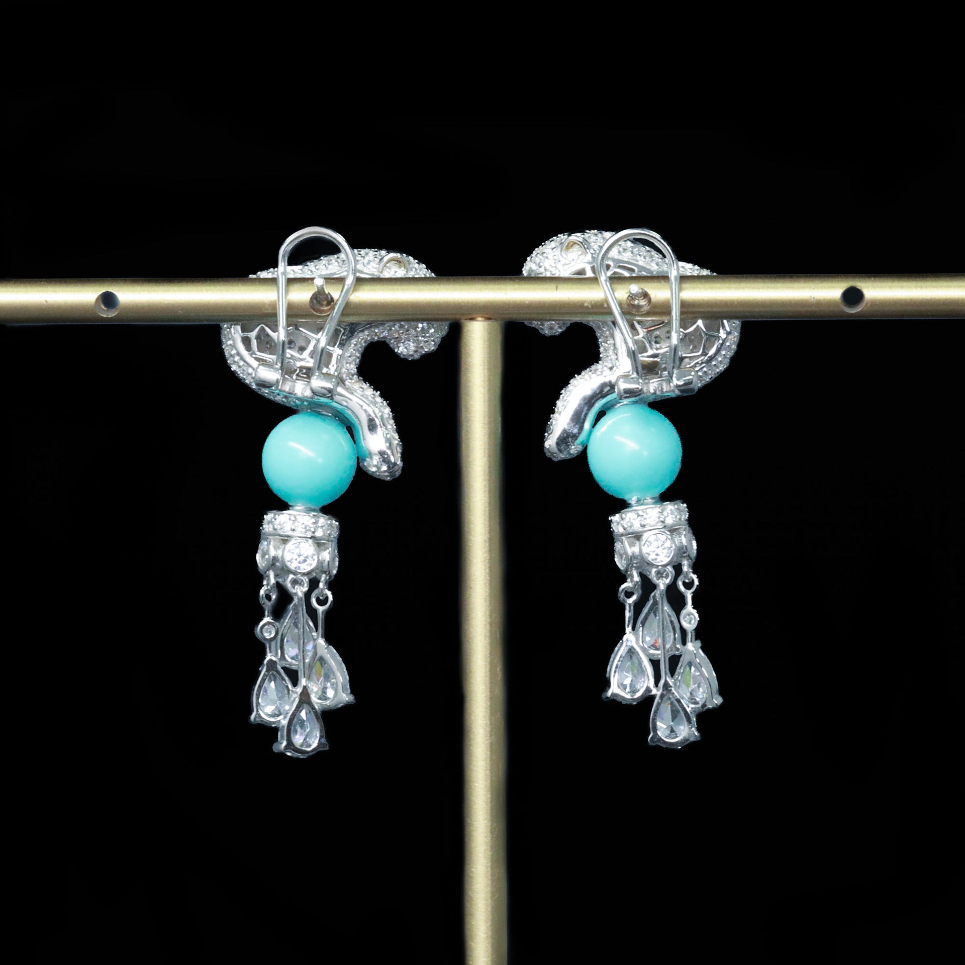 PanthèreBleue™ 925 Gold-Plated Blue Topaz Tassel Earrings
