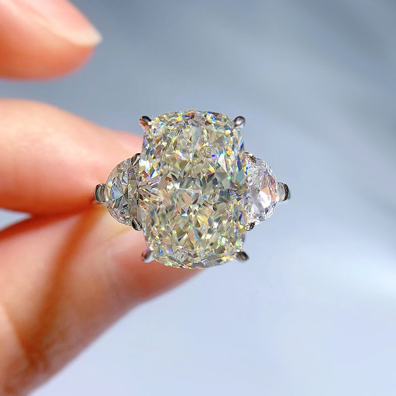 Evelyn 9x13mm White G Radiant-Cut Ring