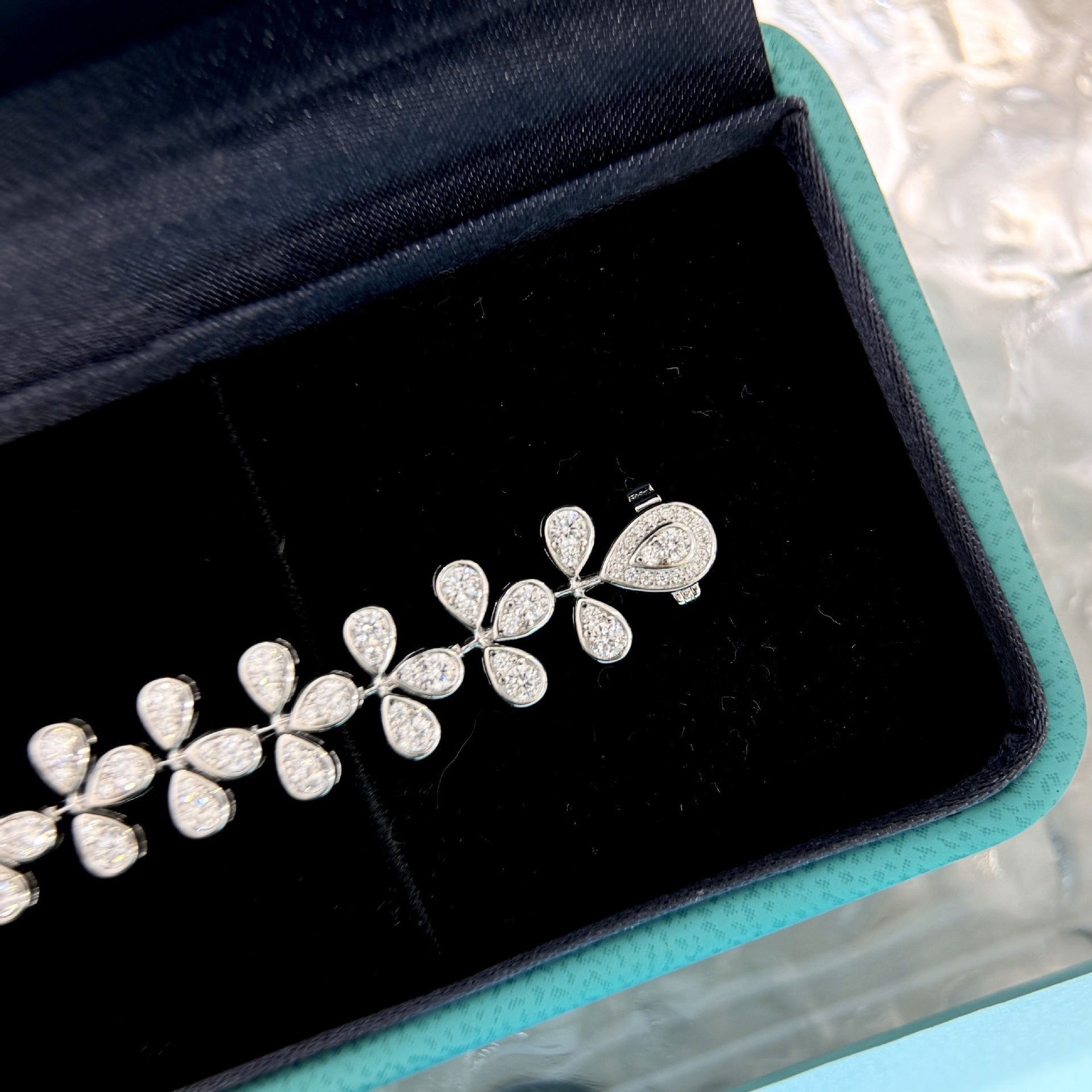 PlumeRoyale™ S925 Silver Teardrop & Petal Pavé