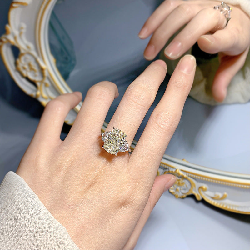 Evelyn 9x13mm White G Radiant-Cut Ring