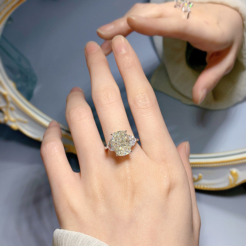 Evelyn 9x13mm White G Radiant-Cut Ring