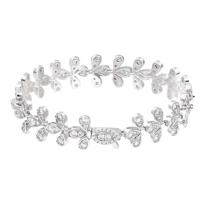 PlumeRoyale™ S925 Silver Teardrop & Petal Pavé