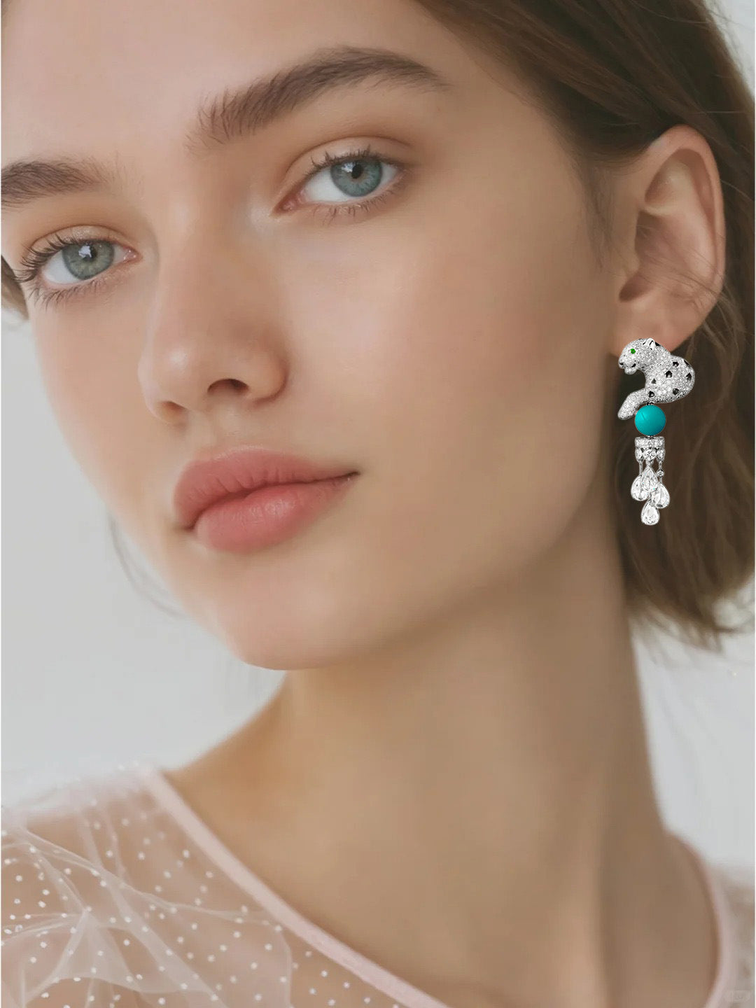 PanthèreBleue™ 925 Gold-Plated Blue Topaz Tassel Earrings