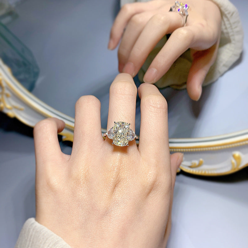 Evelyn 9x13mm White G Radiant-Cut Ring