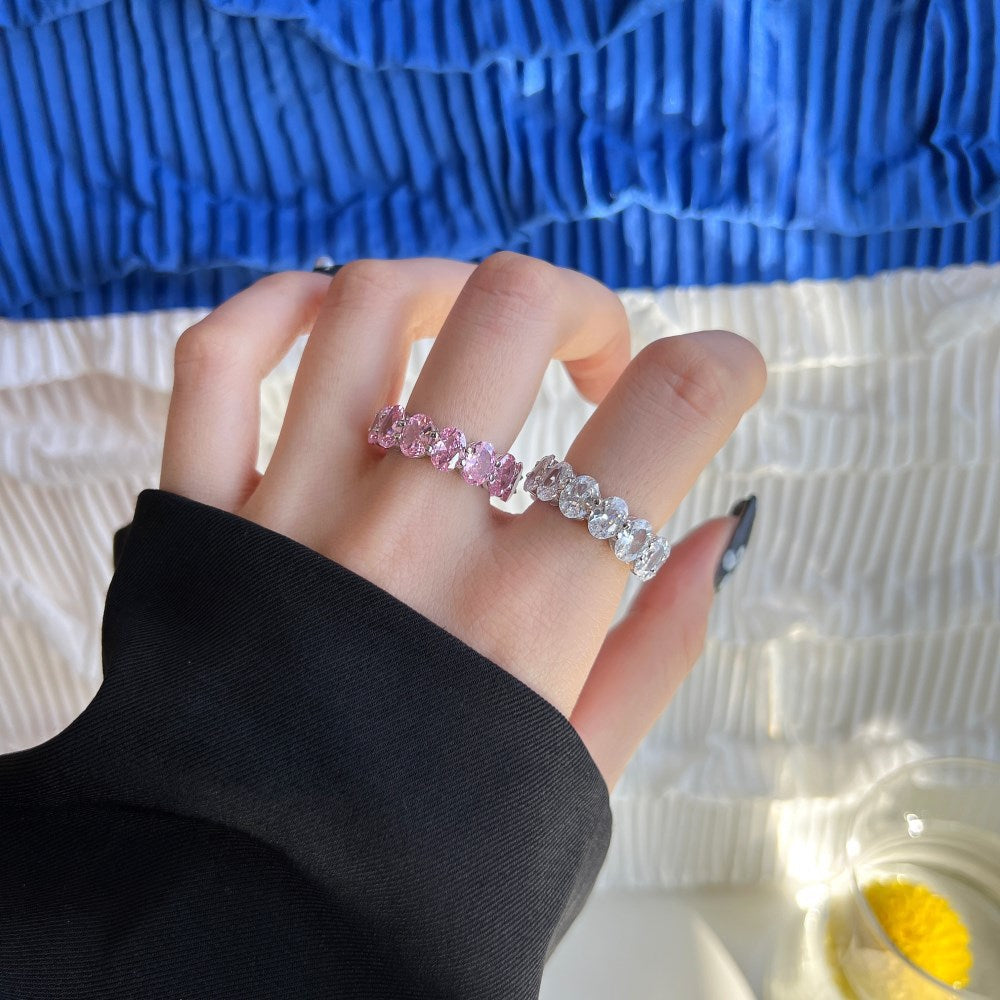 S925 Silver Oval-Cut Solitaire Ring