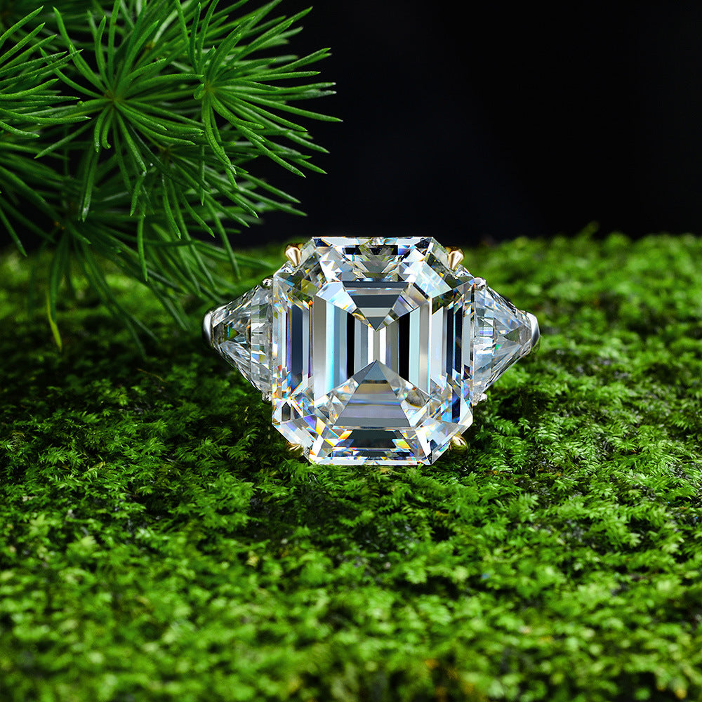 Regalia Bold-Cut Ring – 12ct Luxe Look in 925 Silver