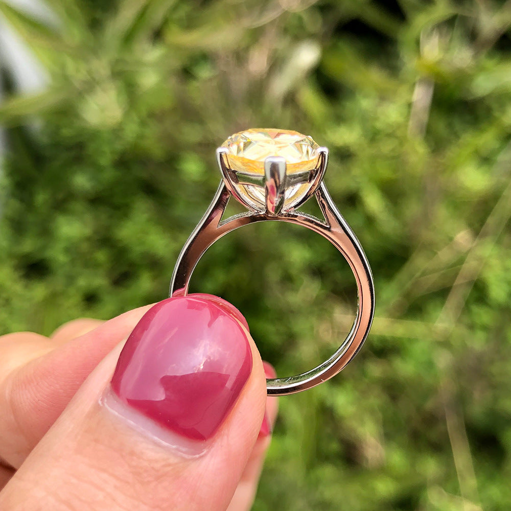 Royal Teardrop Ring – 4.5ct High-Carbon Zircon in 925 Silver