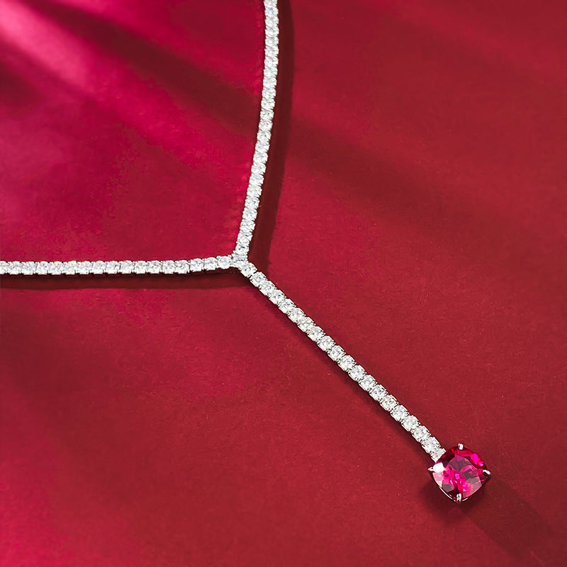 Élan Y-Drop Necklace – 925 Silver Elegance for Modern Women